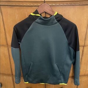 Boys Black and Green Athletic Jacket with Neon Accents